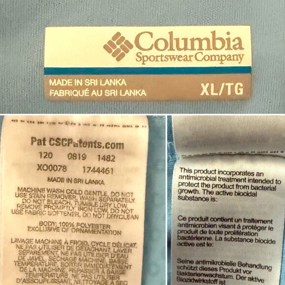 Columbia Polo Shirt Size XL Light Blue Short Sleeve Performance Fabric - Picture 5 of 13